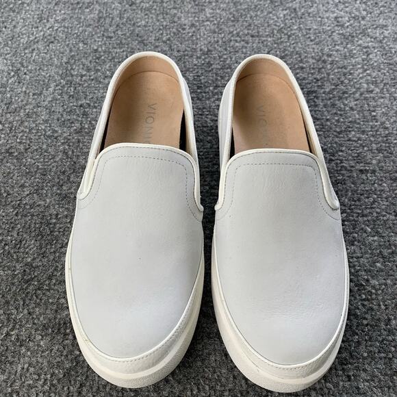 Vionic Shoes Women 5 Effortless Slip On Mules Gray White Leather Comfort Low Top - Picture 2 of 11